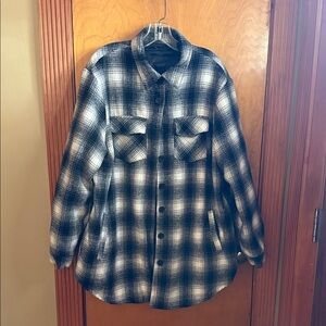 Plaid Button-Up Shirt Jacket or Shacket!
